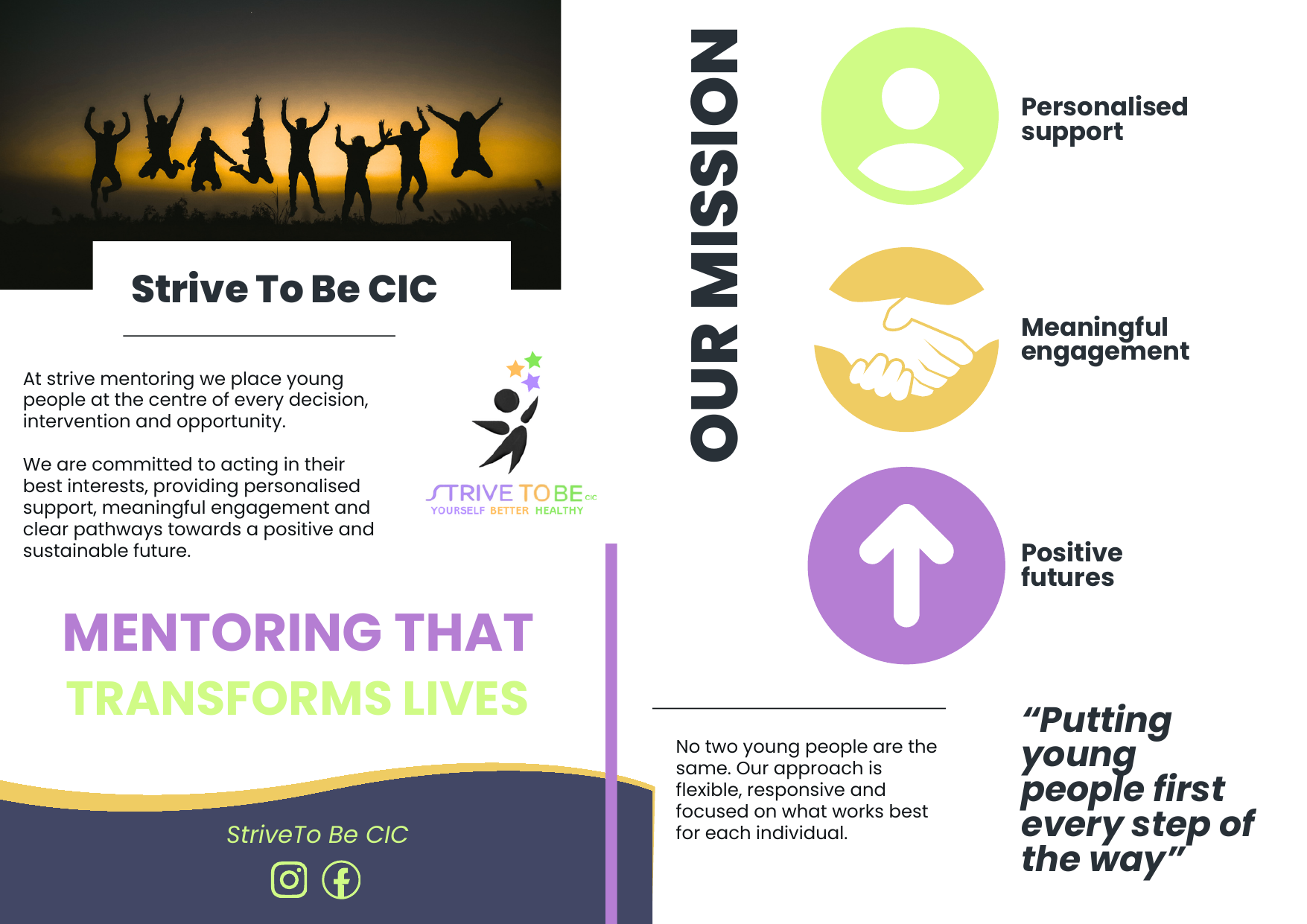 Strive Mentoring booklet — Our mission
