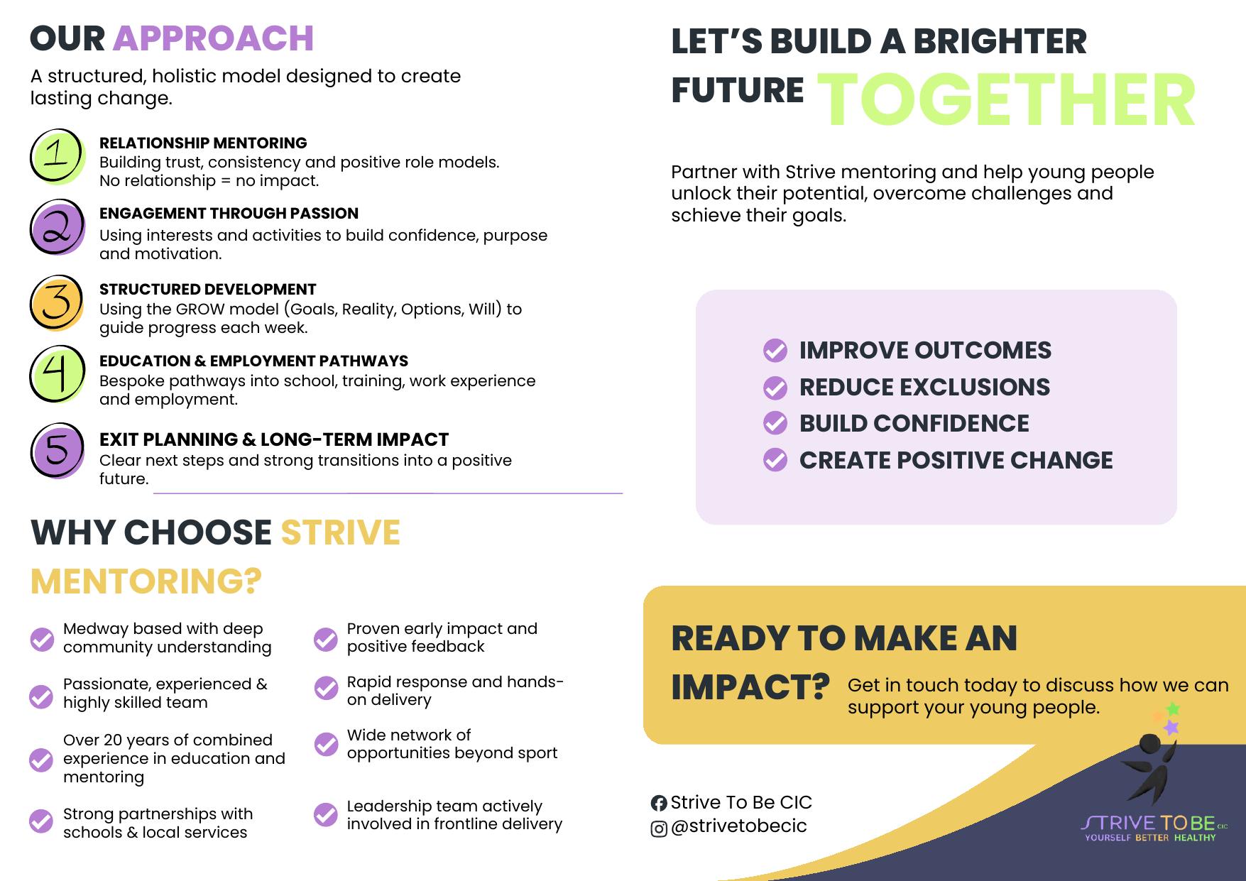 Strive Mentoring booklet — Our approach and why choose Strive